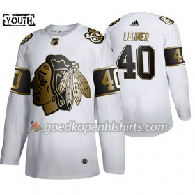 Chicago Blackhawks Robin Lehner 40 Adidas 2019-2020 Golden Edition Wit Authentic Shirt - Kinderen